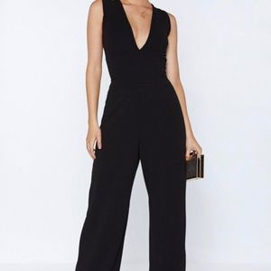 Deep V Plunging Jumpsuit